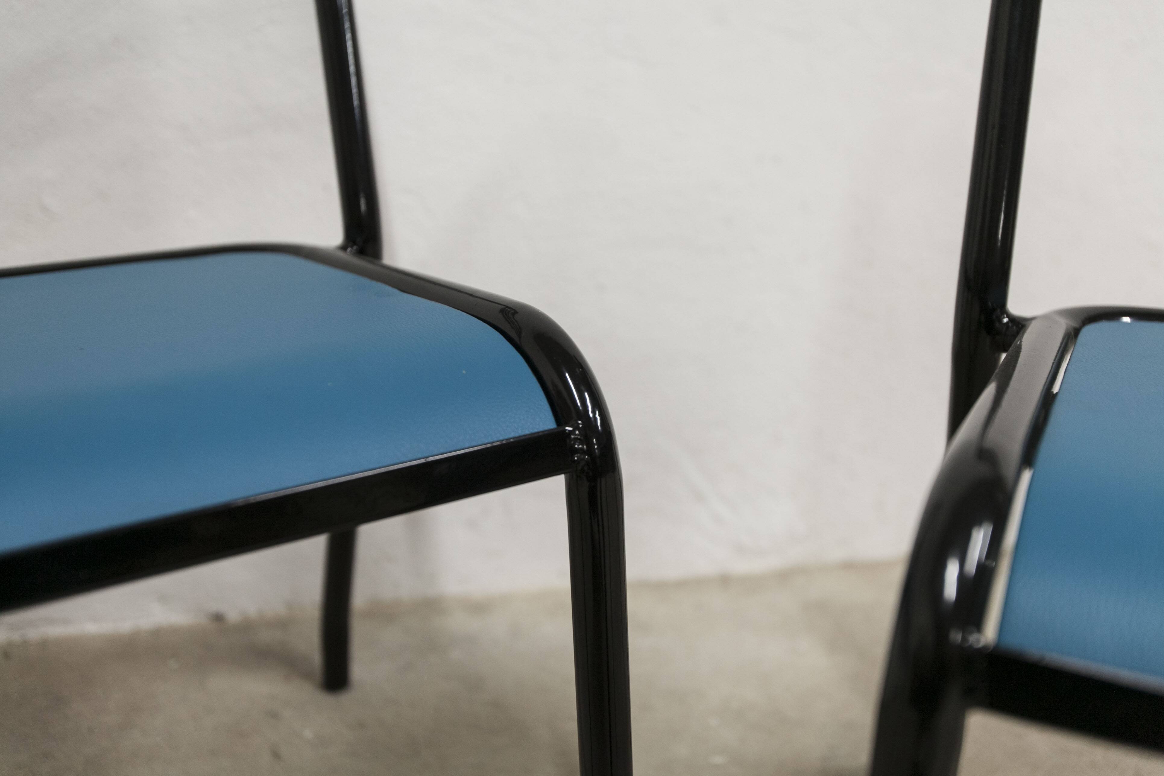 Pair of restored Jean Pauchard Tolix chairs, 1960s