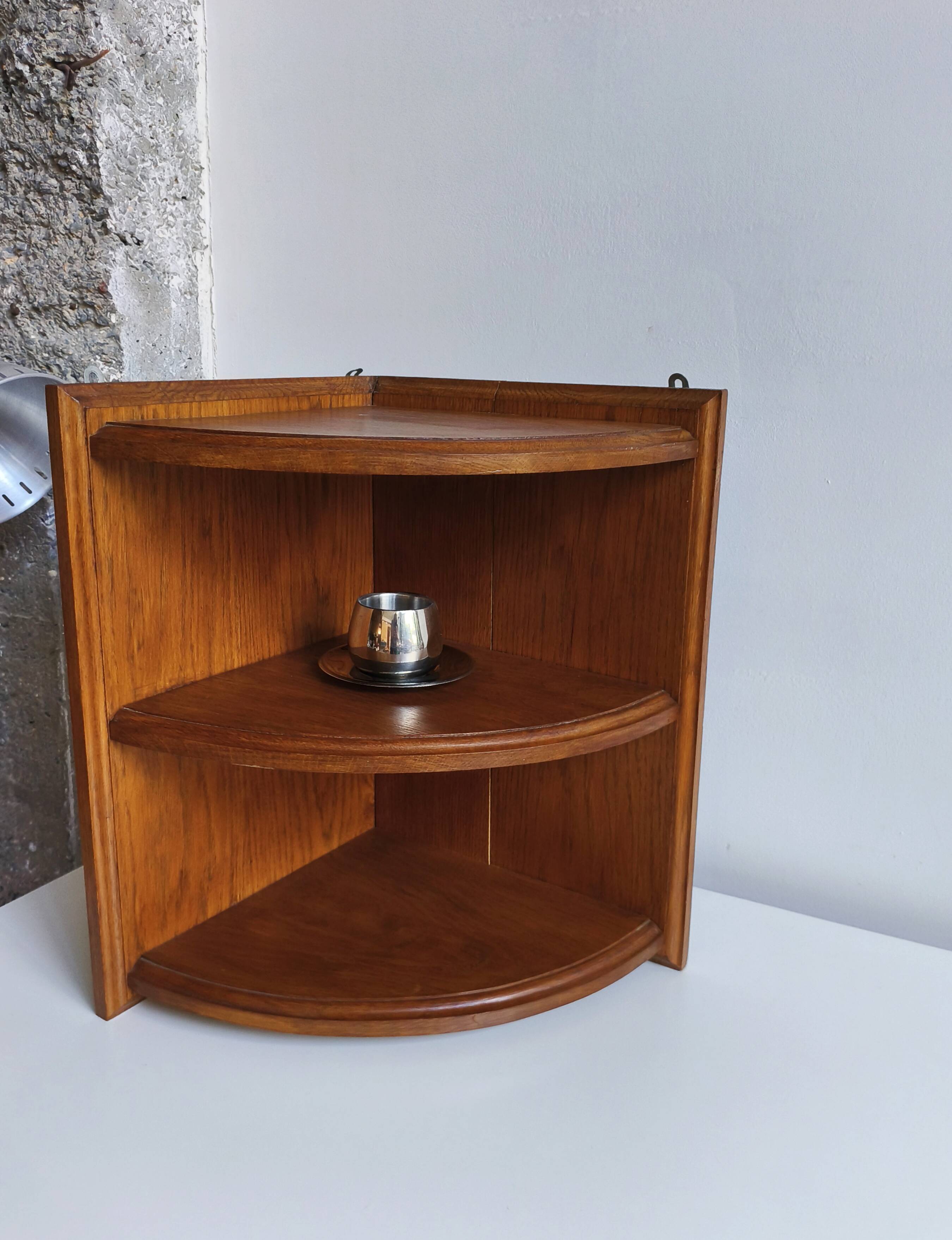 Antique solid wood corner shelf