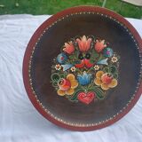 Hand-painted wooden plate from vintage karnten Austria