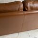 Vintage leather sofa 2 seater convertible caramel color
