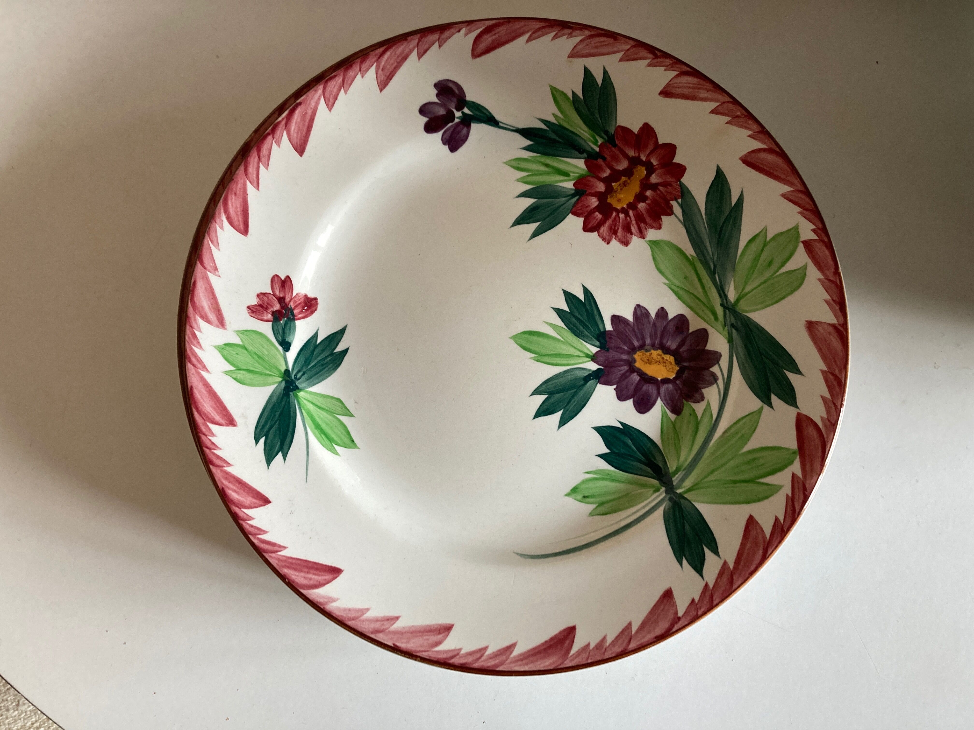 Product BHV Set of 7 plates Sarreguemines Colmar a fleurs 1960