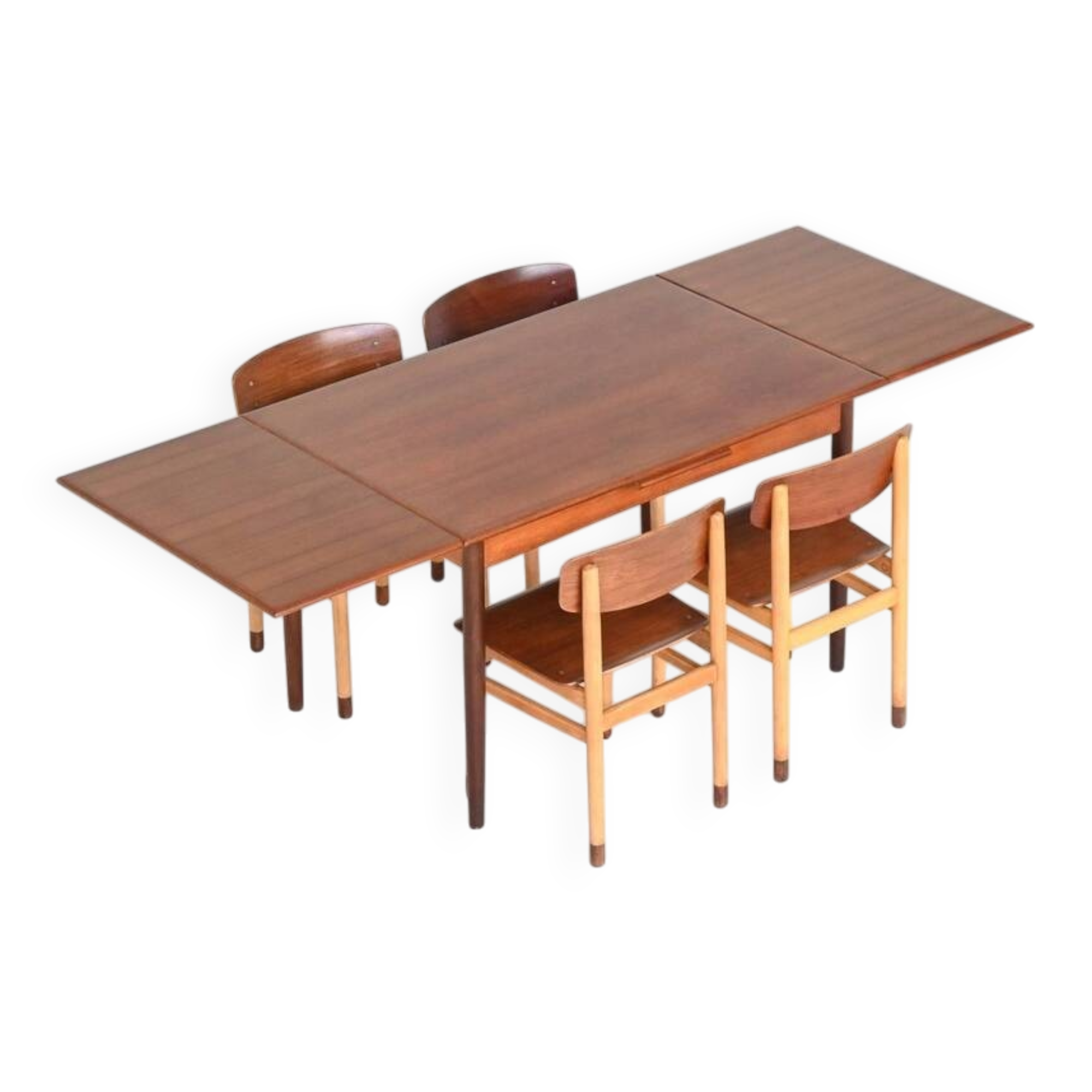 Table à manger extensible scandinave en teck, Danemark 1960