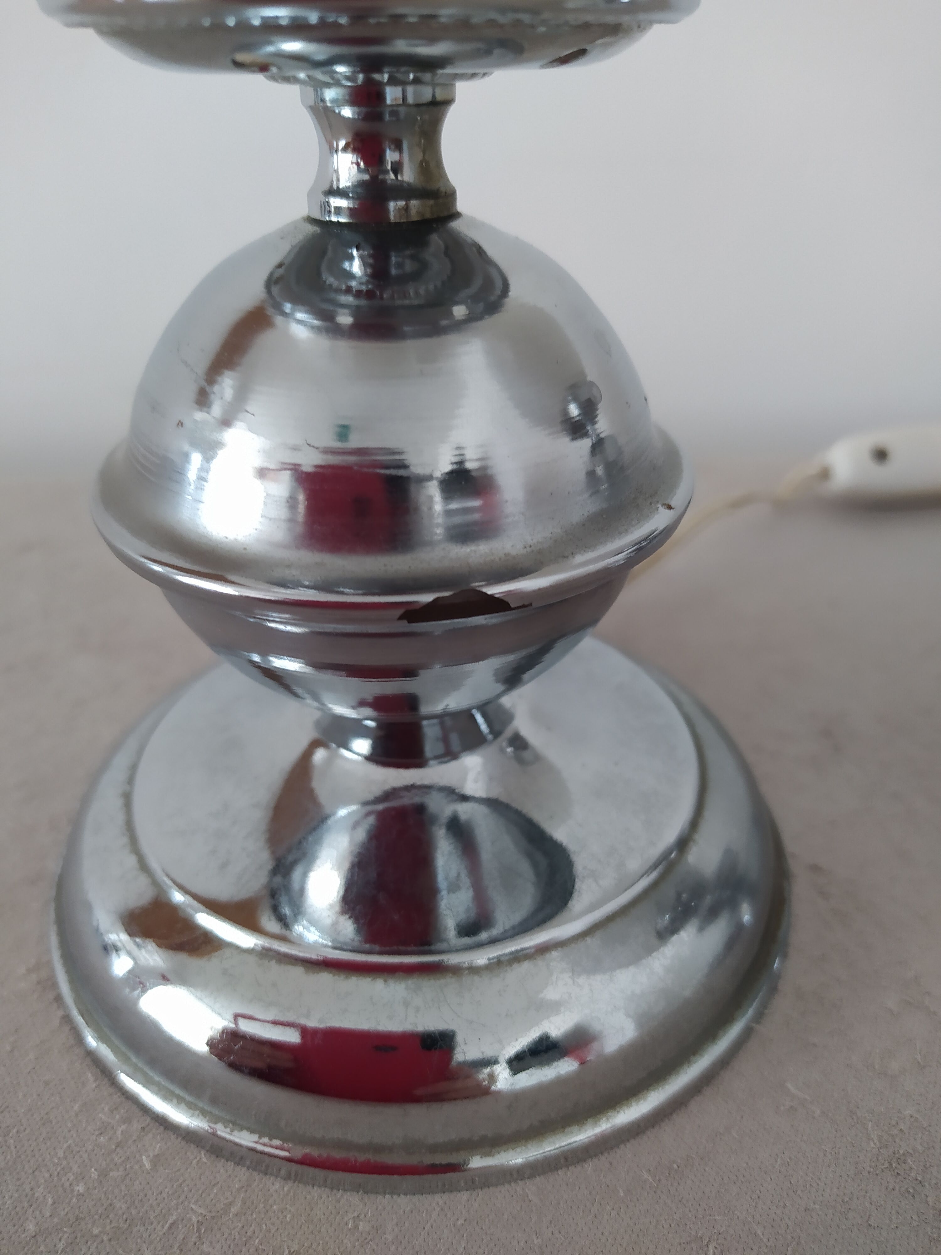 Pair of vintage opaline lamps