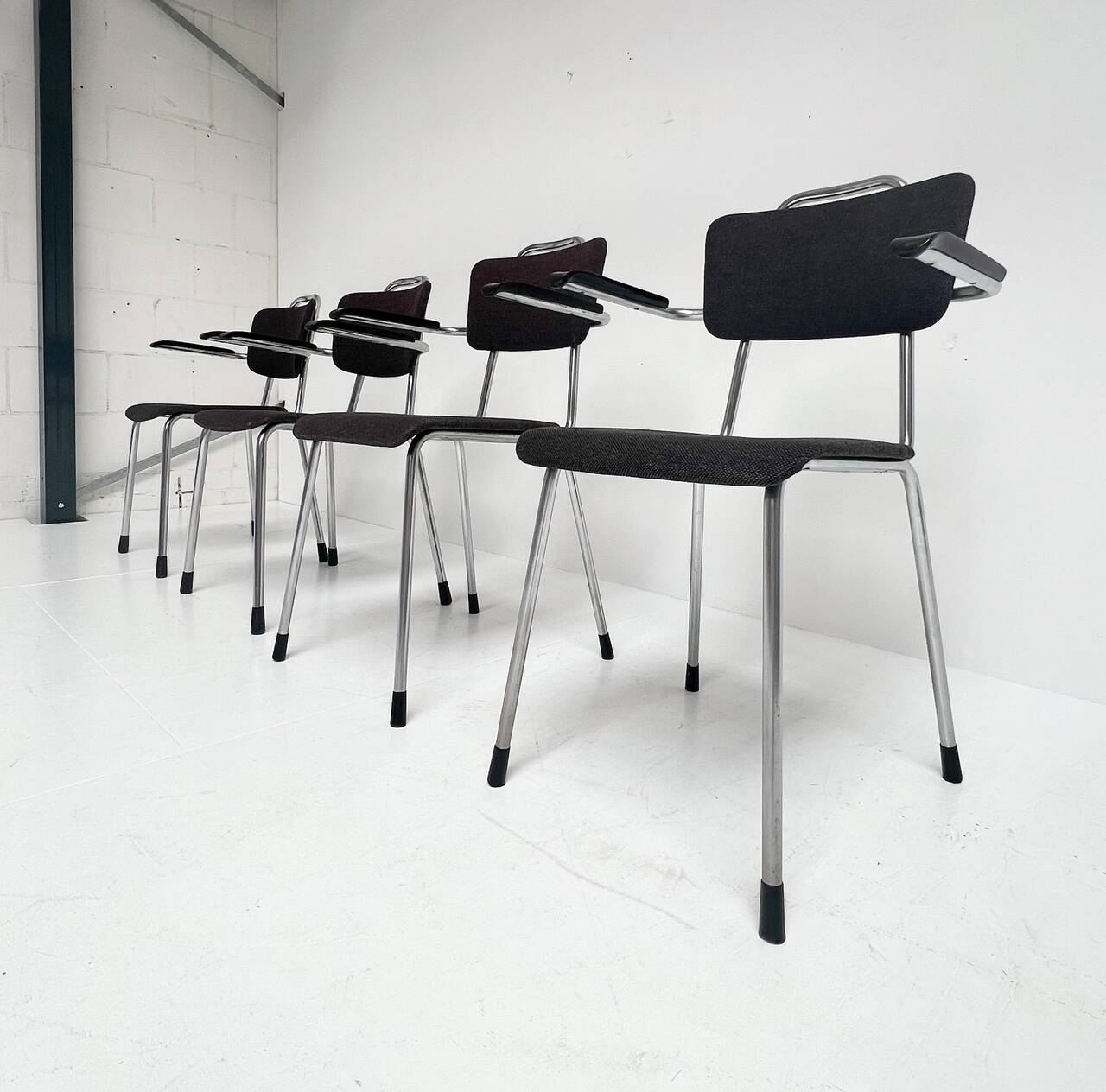 Ensemble de 4 chaises vintage Gispen, années 1960