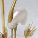 Monumental crane or egret lamp post in gilded brass by Antonio Pavia