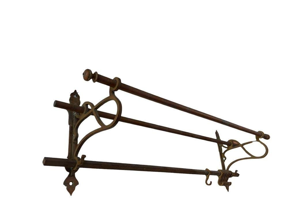 Vintage wall coat rack in copper / hanging coat rack