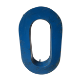 Ancienne lettre 0 en zinc bleu