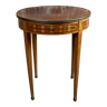 Pedestal table side table Louis XVI style veneer of precious wood marquetry