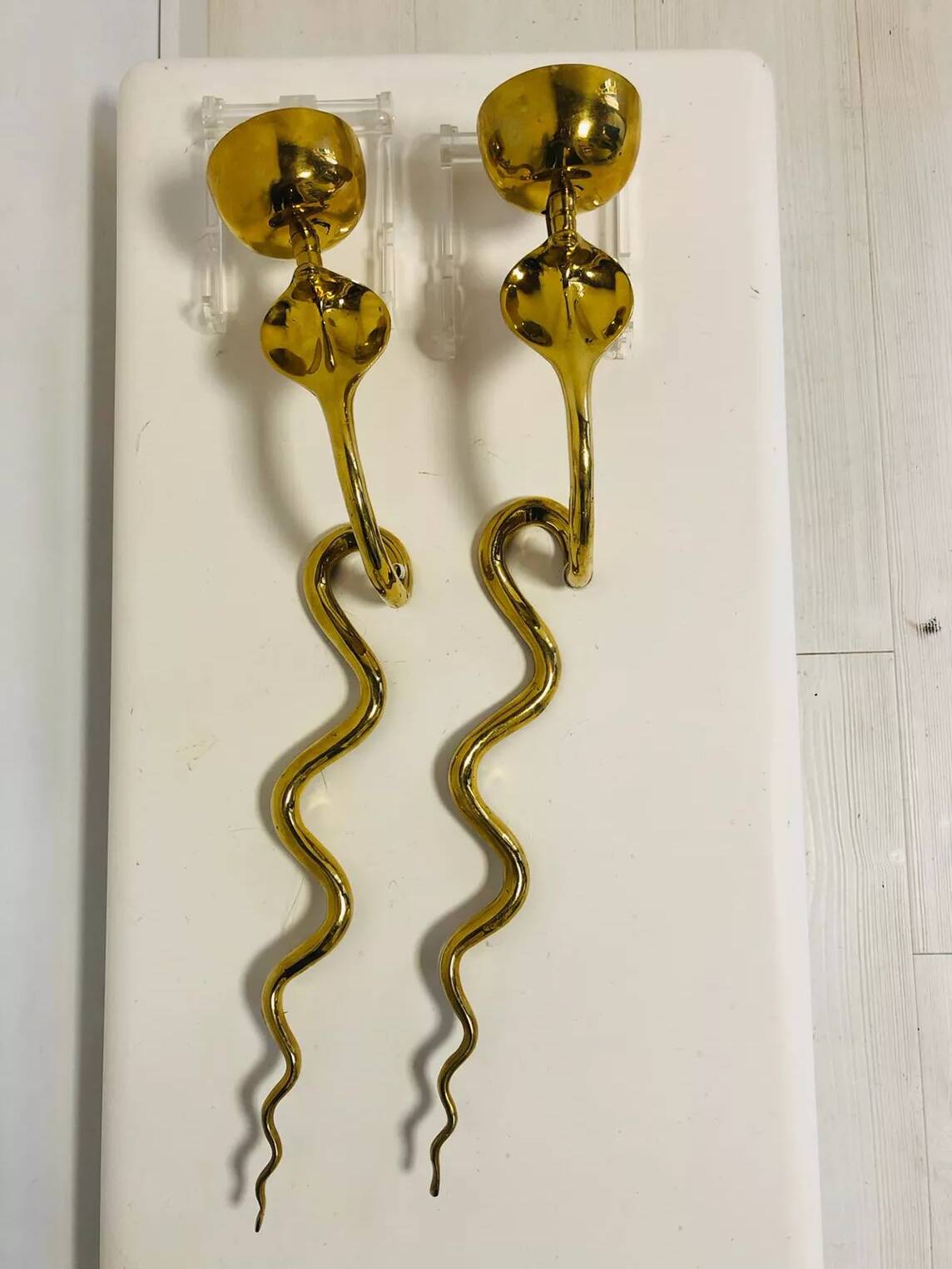Paire d'appliques en bronze doré