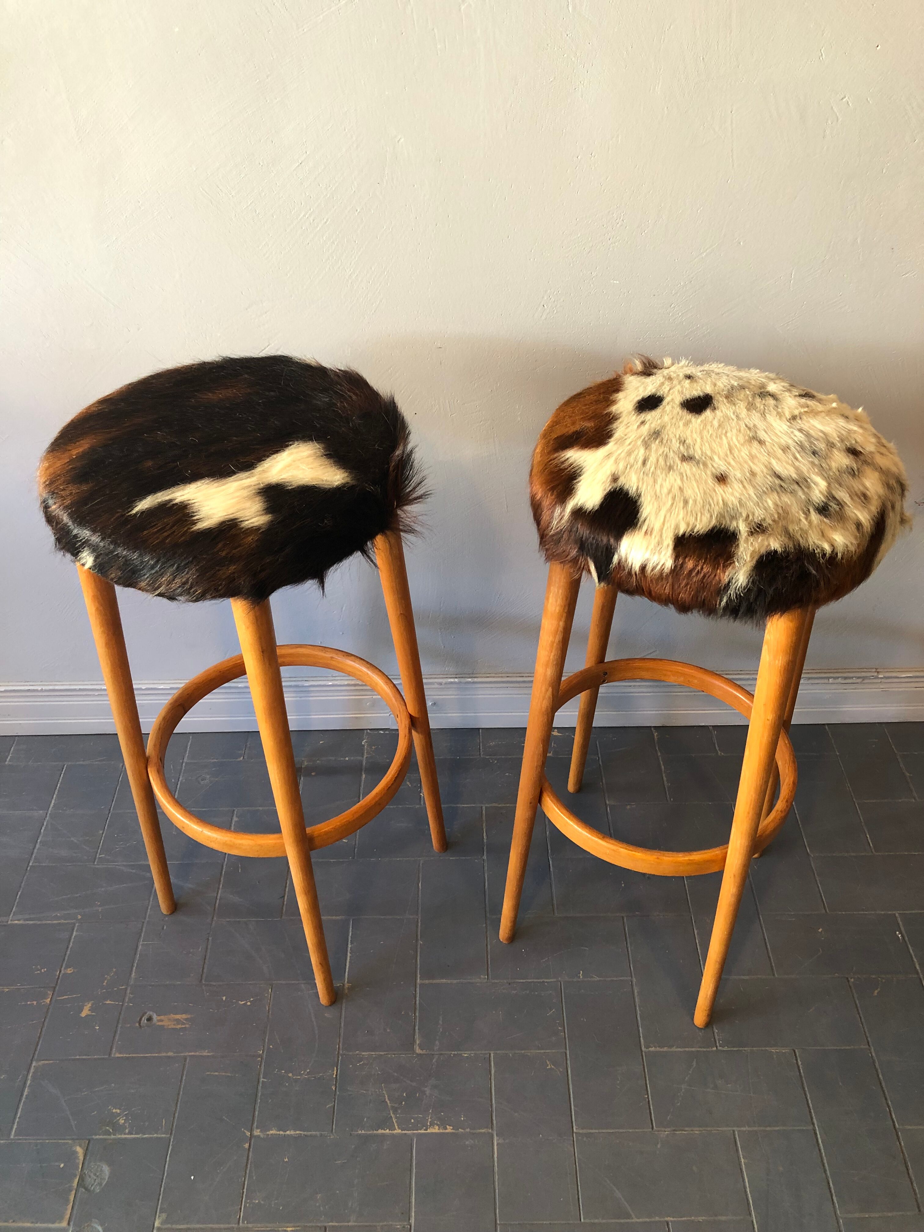 Duo of vintage bar stools