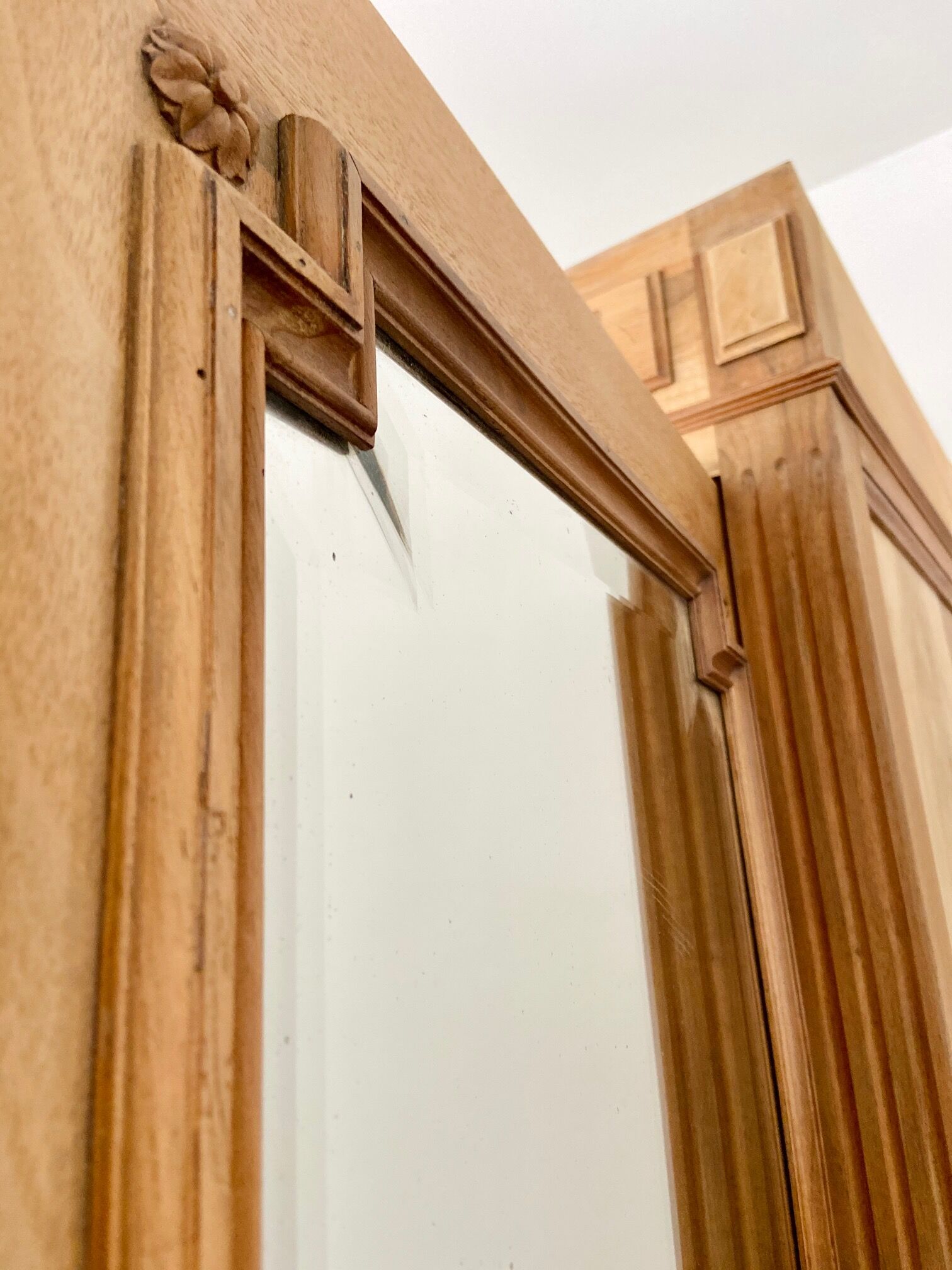 Louis XVI style cabinet in raw solid walnut