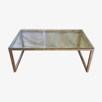 Table basse verre et chrome