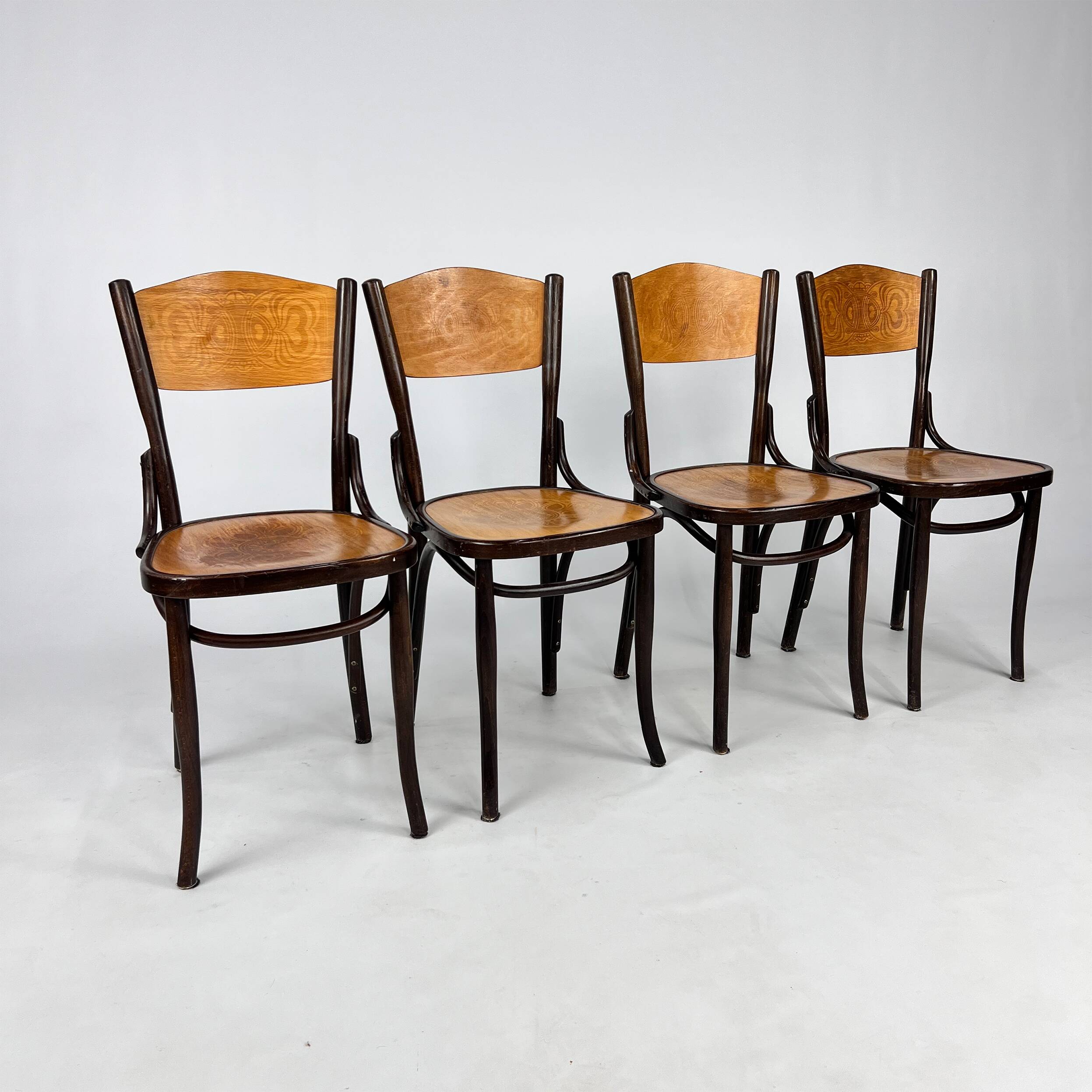 Set of 4 vintage Thonet dining chairs, 1930s