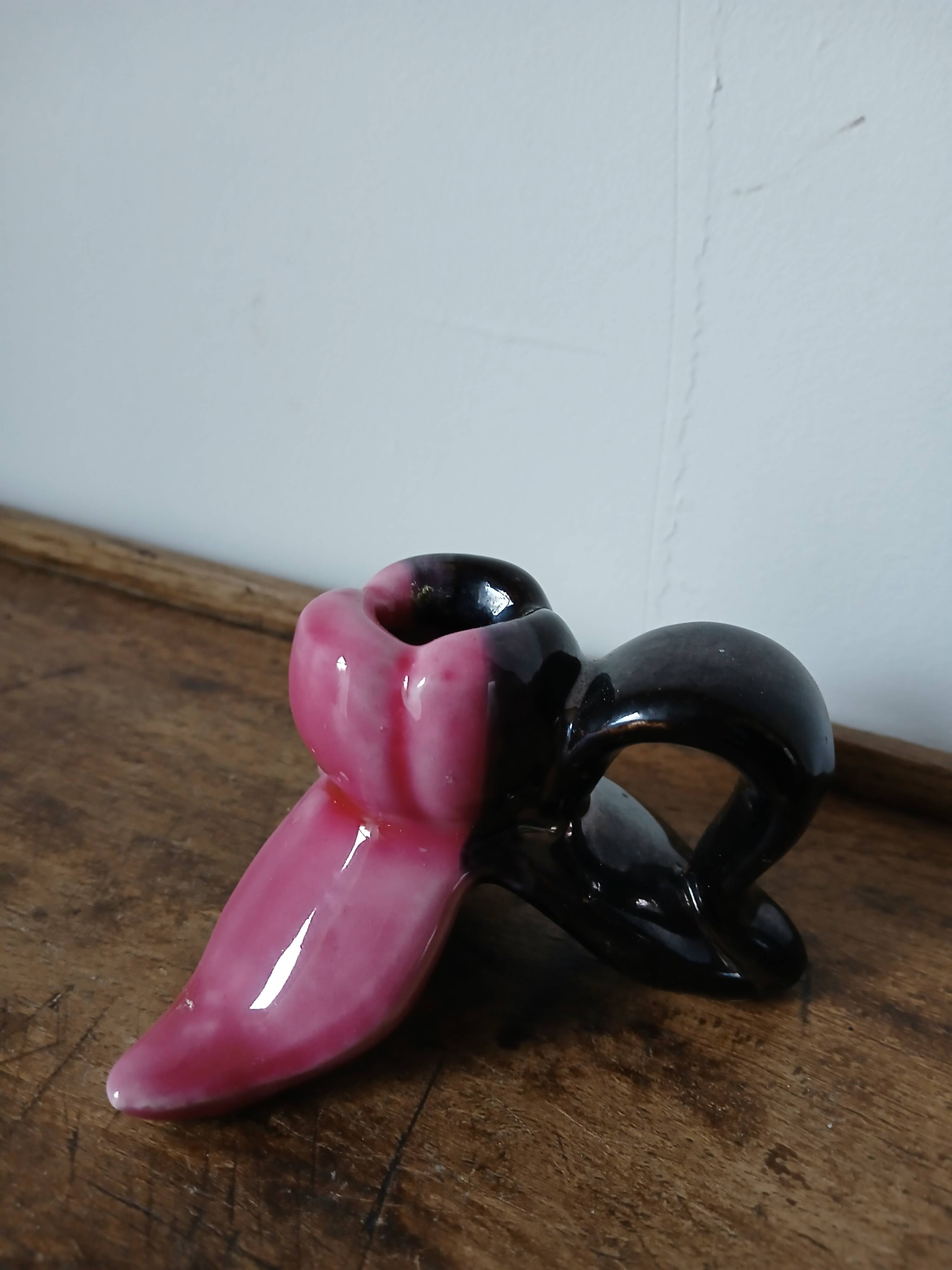 Vintage ceramic candle holder - tulip flower shape