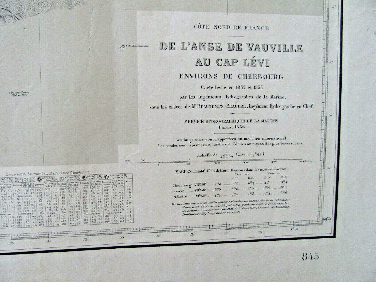Nautical map - From the cove of Vauville to Cap Lévi - Cherbourg - Cotentin