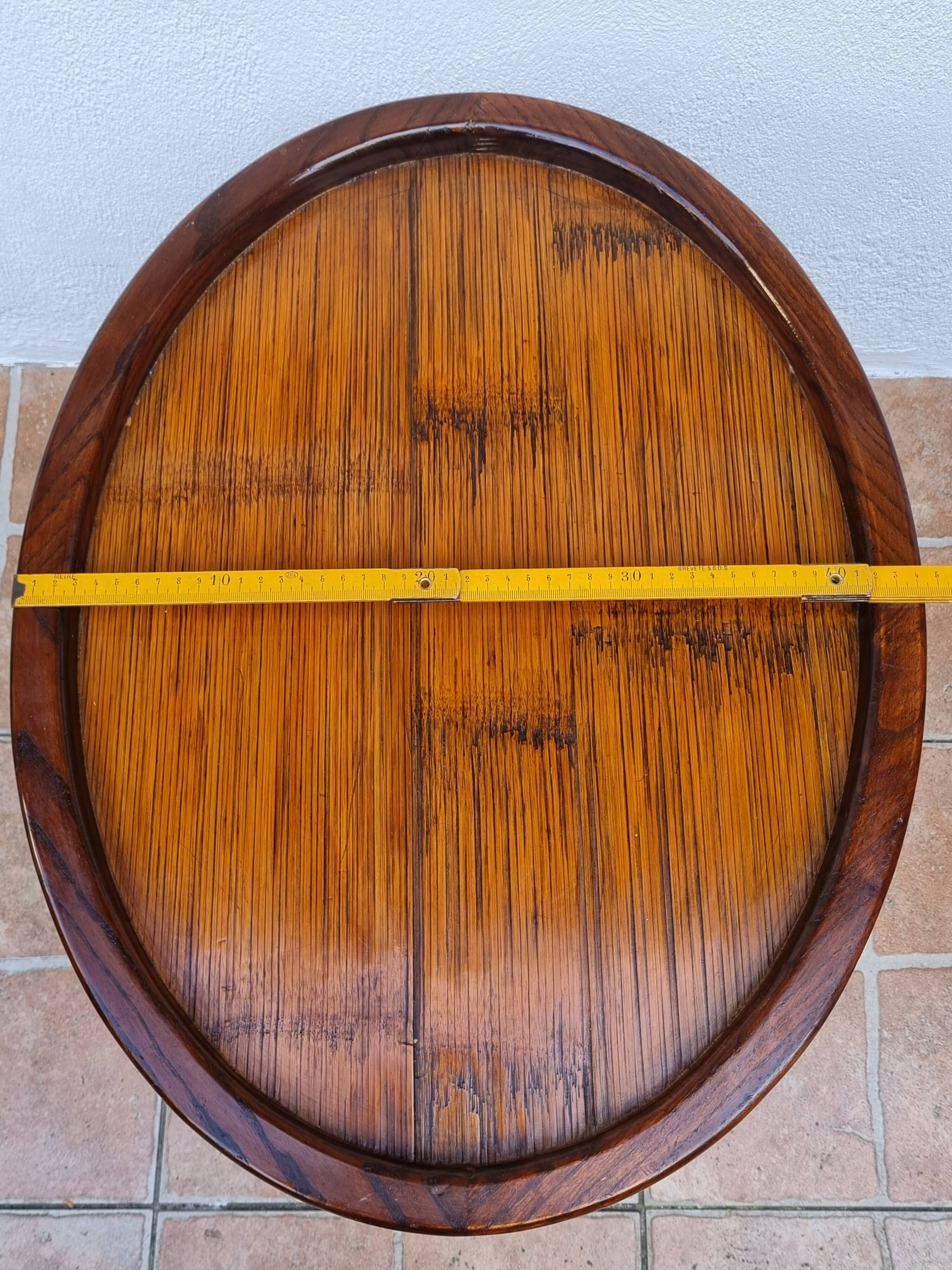 Art Deco style coffee table in varnished wood, vintage, 59 cm