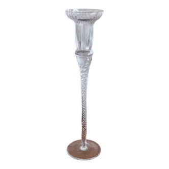 Bougeoir en verre soufflé