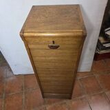 Art Deco curtain cabinet from the 1930s in oak with interior drawers, 120cm H.