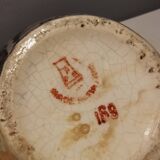 Ensemble d'Arabie finlandaise, composé d'un vase Art Déco et d'un plat assorti, émail lustré marbré.