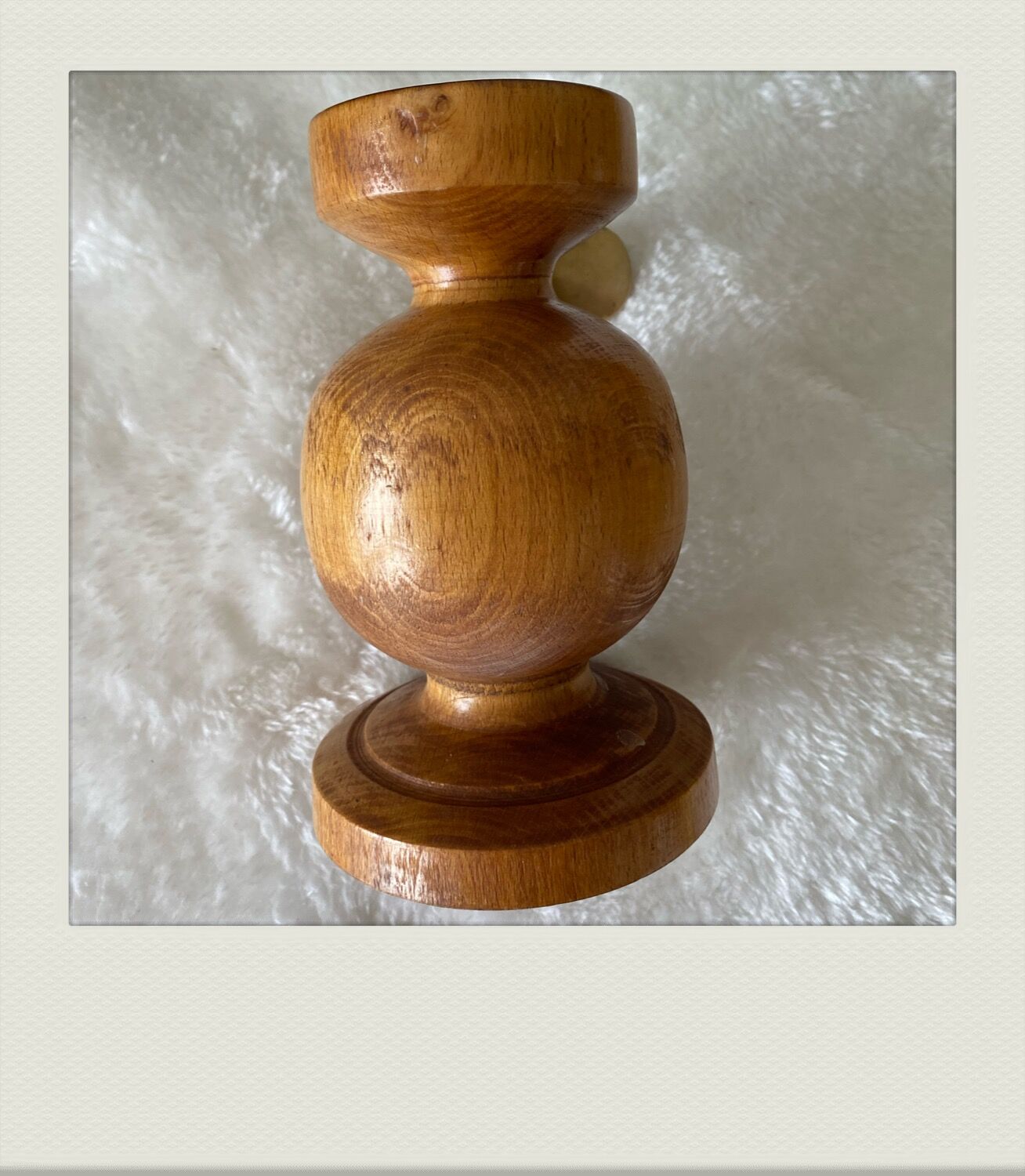 Solid wooden candlestick, all round