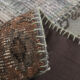 Gray & bronze patchwork tapis rug, 247x172cm