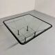 Niels Bendtsen architectural metal glass coffee table from the 70s