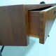 Vintage teak desk with black scissor legs 1960's