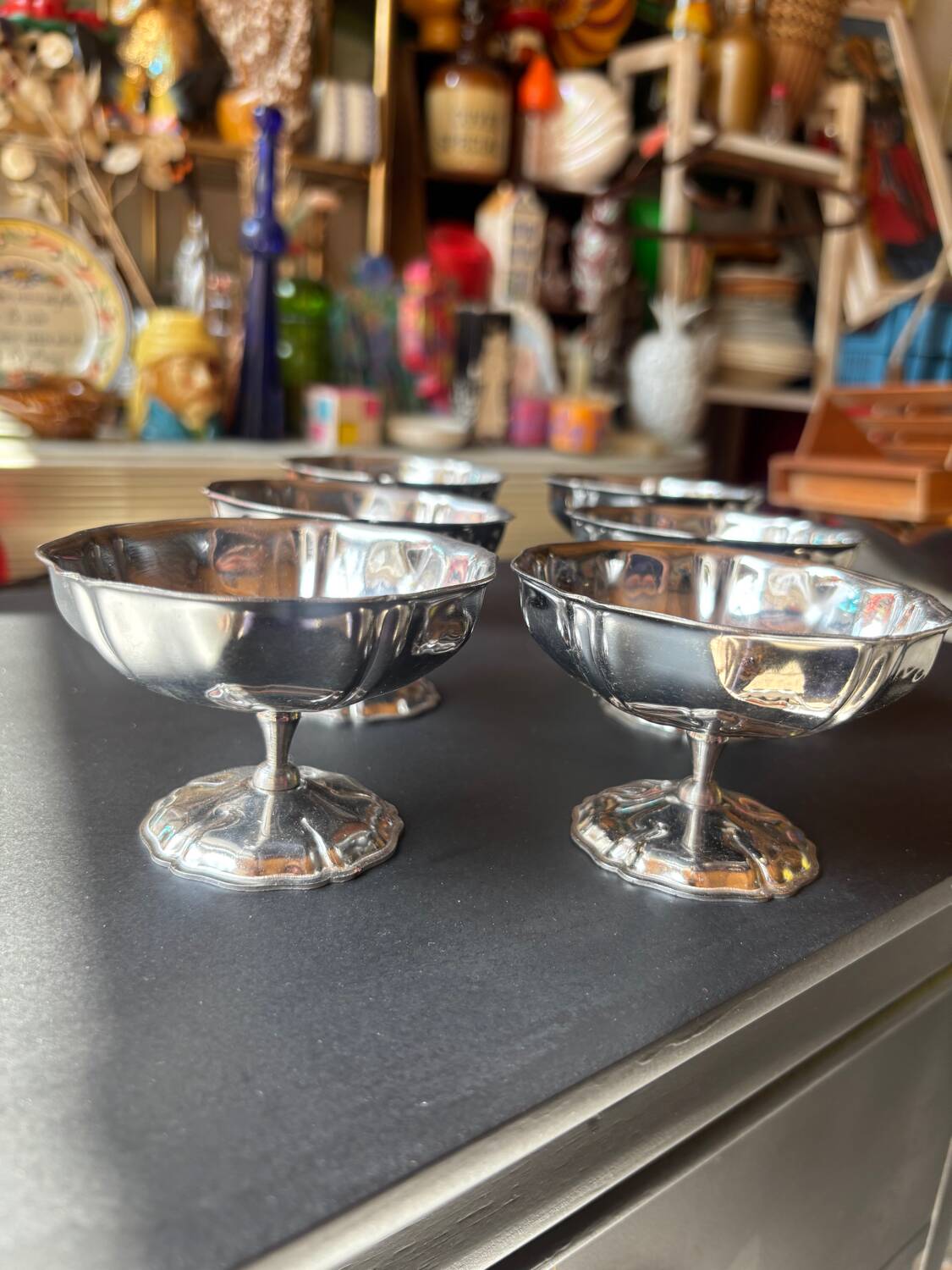 Lot 6 coupes à glace inox vintage