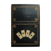 Boite pour jeu de cartes époque napoleon III en carton bouillie