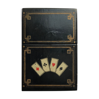 Box for card game period napoleon III in boiled cardboard