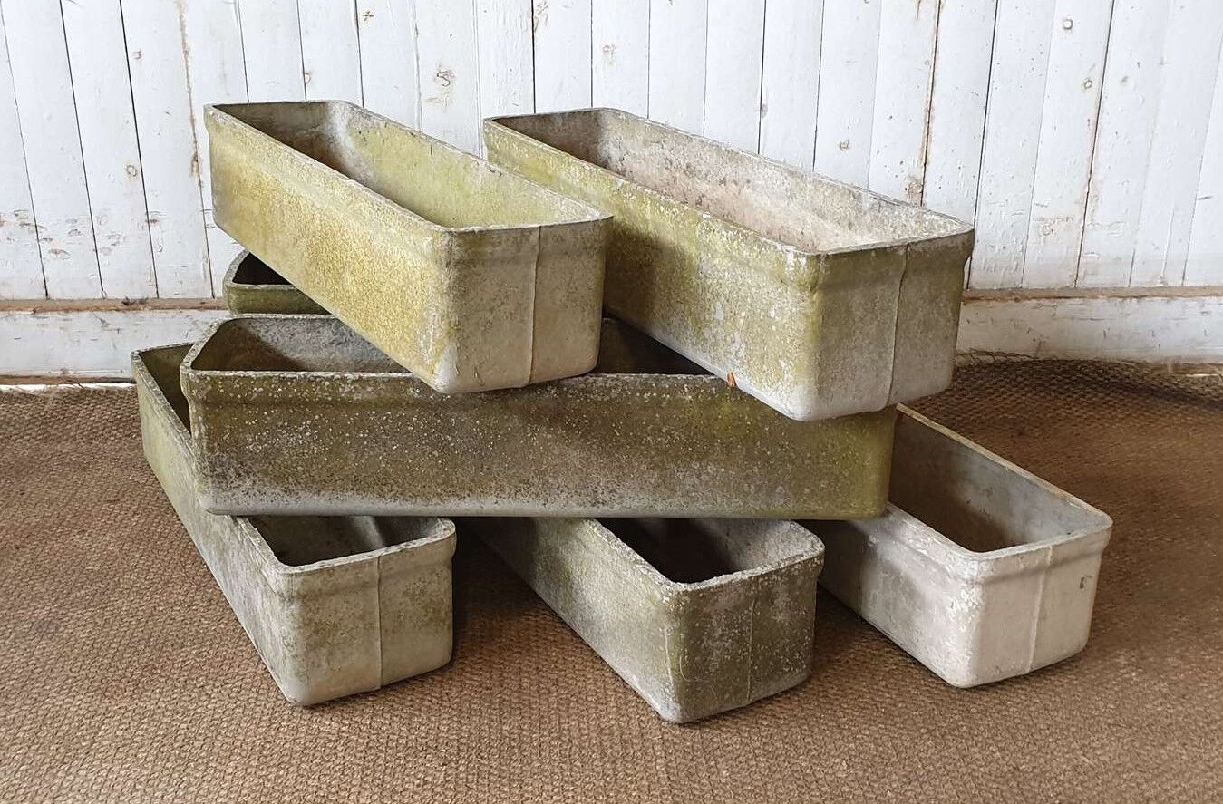 lot de 7 jardinières vintage en fibrociment