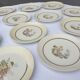 Set 12 assiettes Gien 1960 jardins japonais variations en jaune mineur