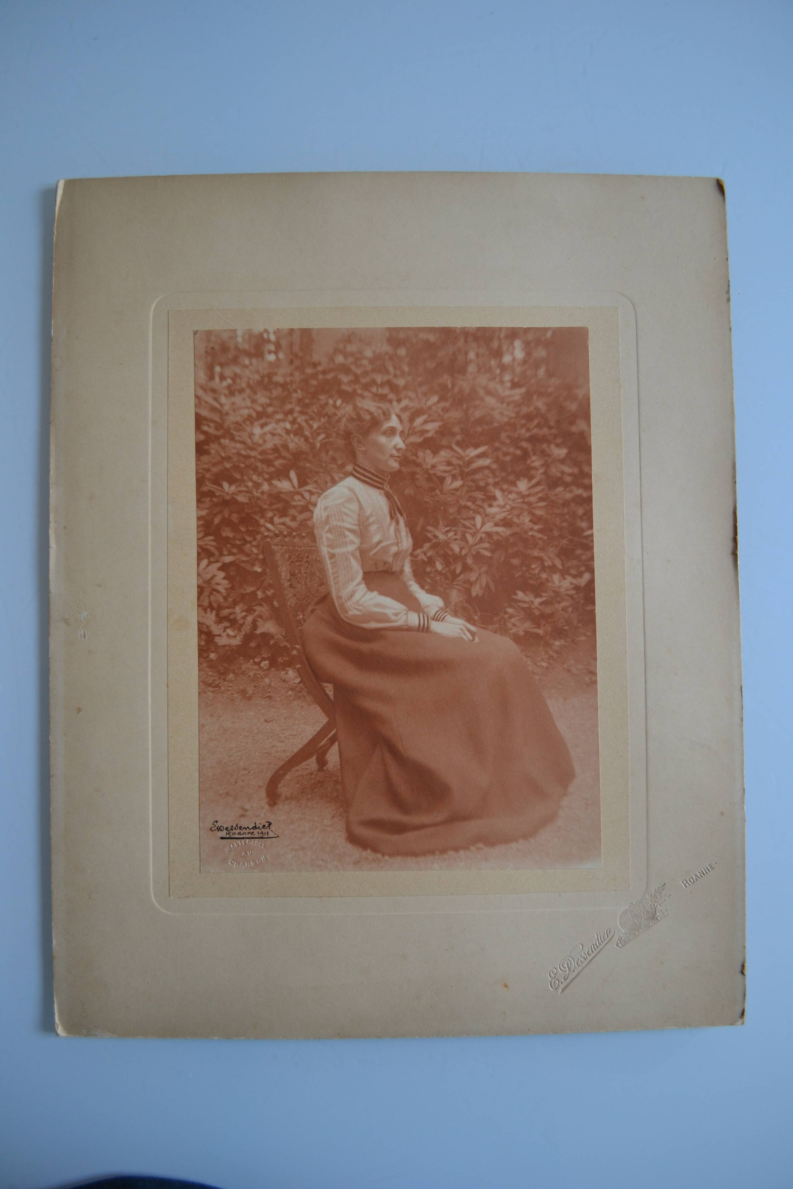 Old albumen print photo by Émile Dessendier in Roanne in 1911