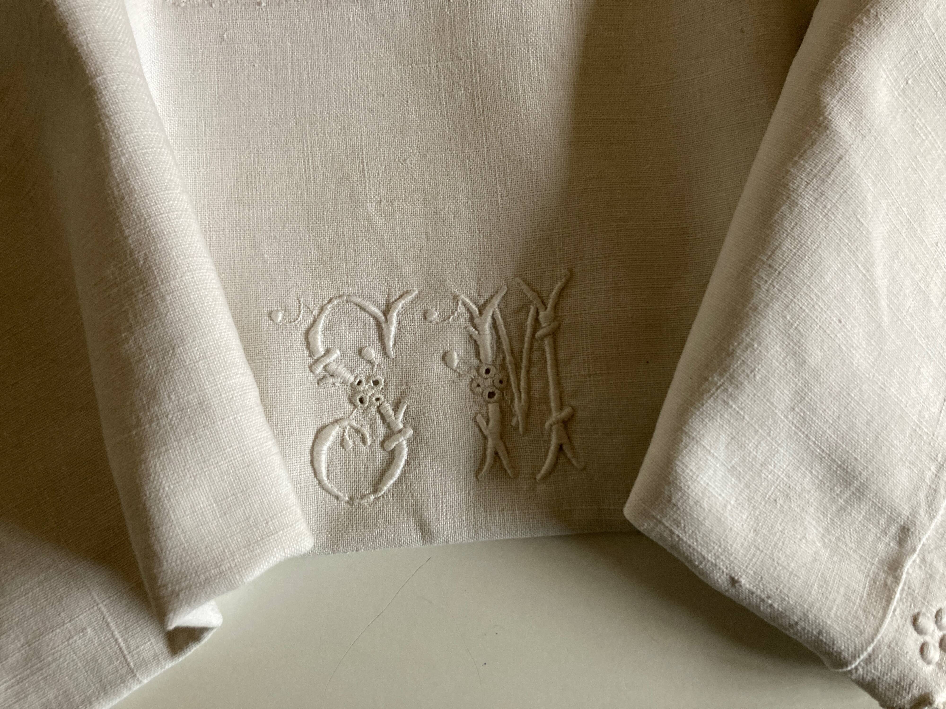 19th country pillowcase in raw linen canvas