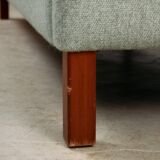 Mid-Century Cherry Wood Three-Seater Sofa
