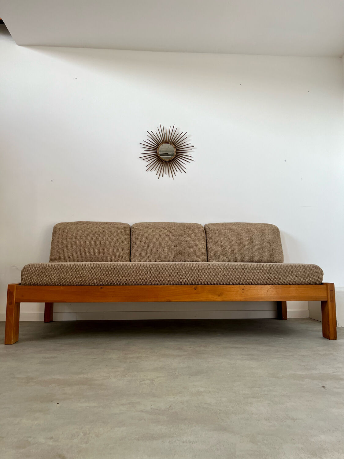 Wooden sofa design Regain France vintage 60s