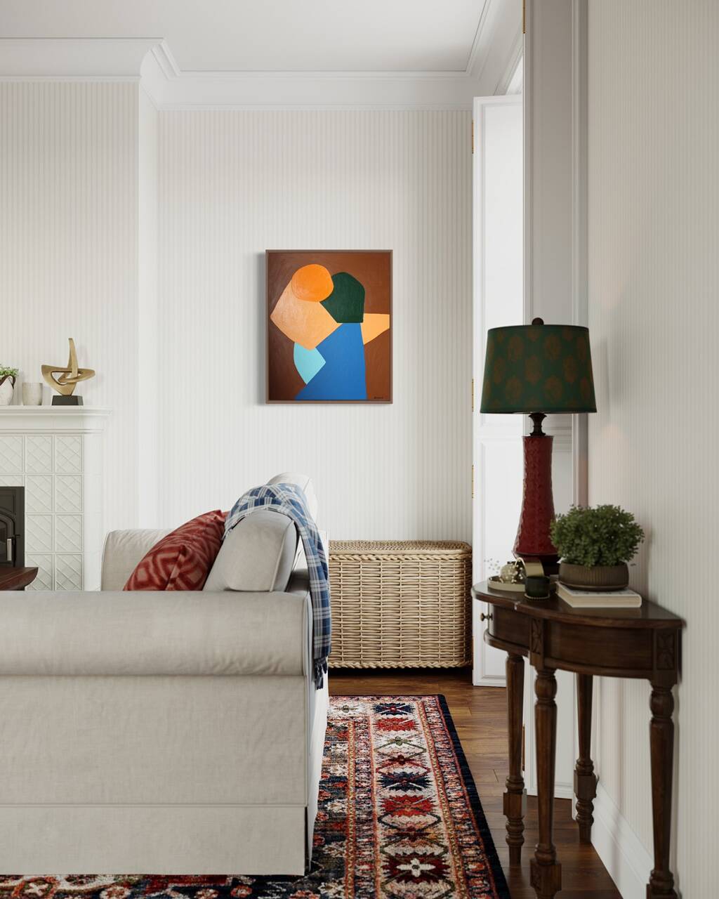 Come closer minimalist painting couple