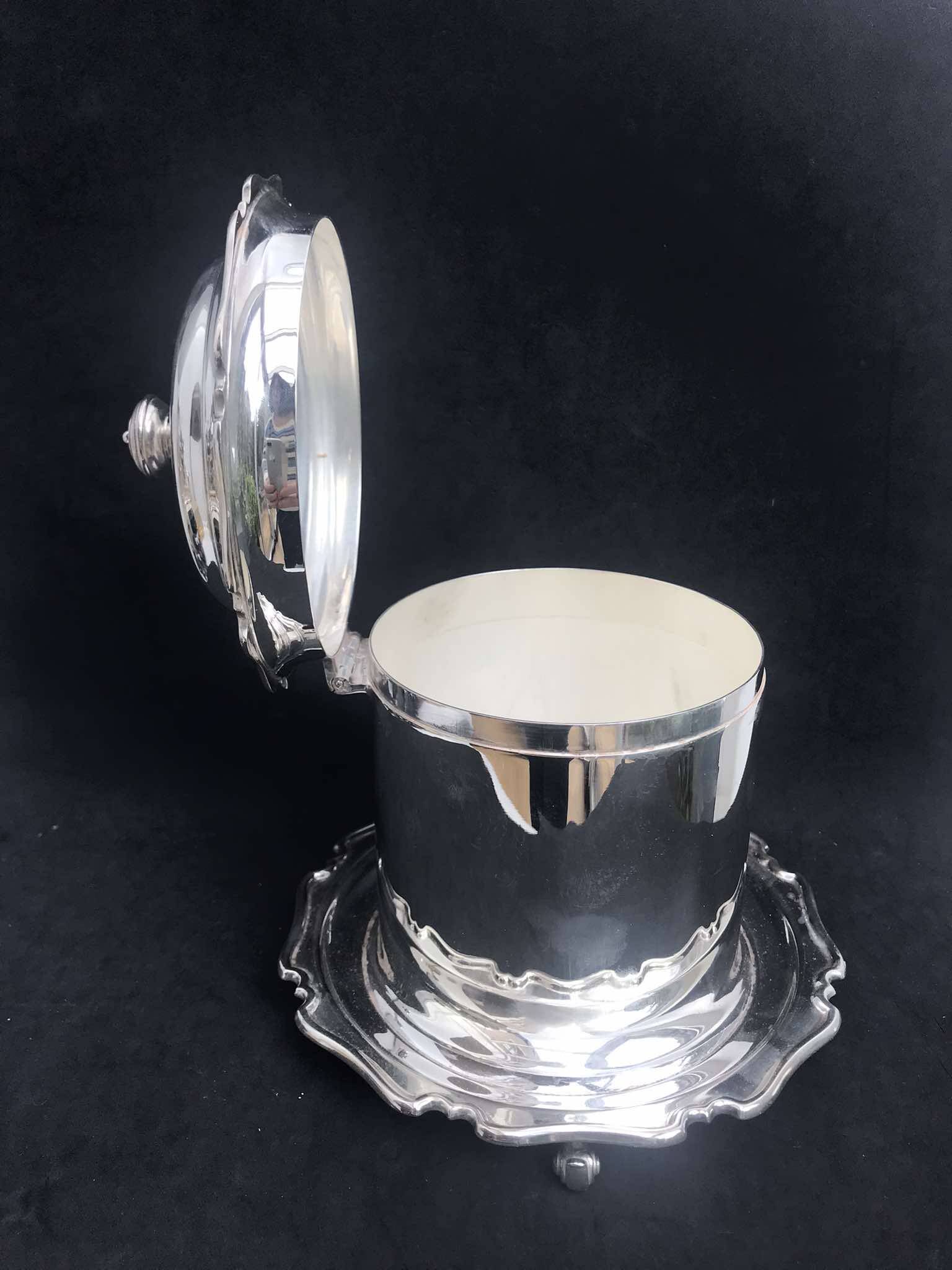 Victorian silver-plated biscuit tin