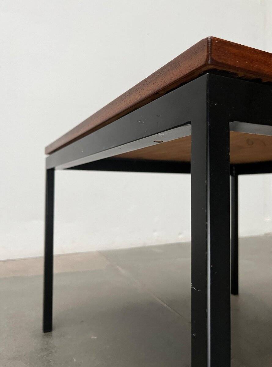 Mid-century minimalist teak side table by Florence Knoll for Knoll International, 1950s.