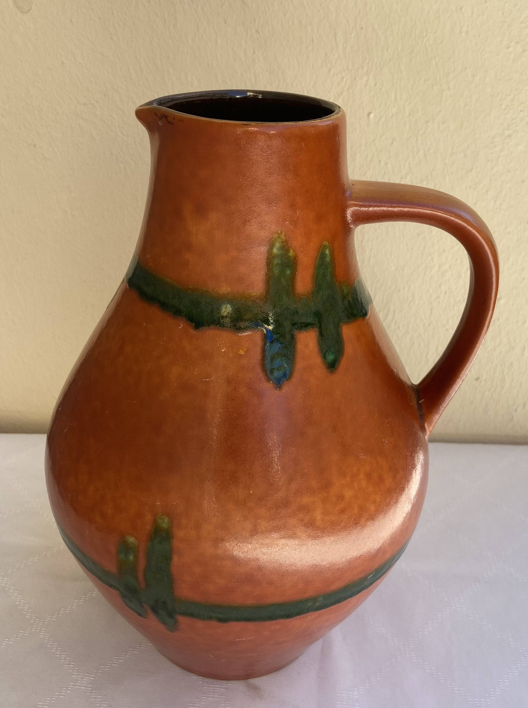 West German ceramic pitcher vase from the 1960s