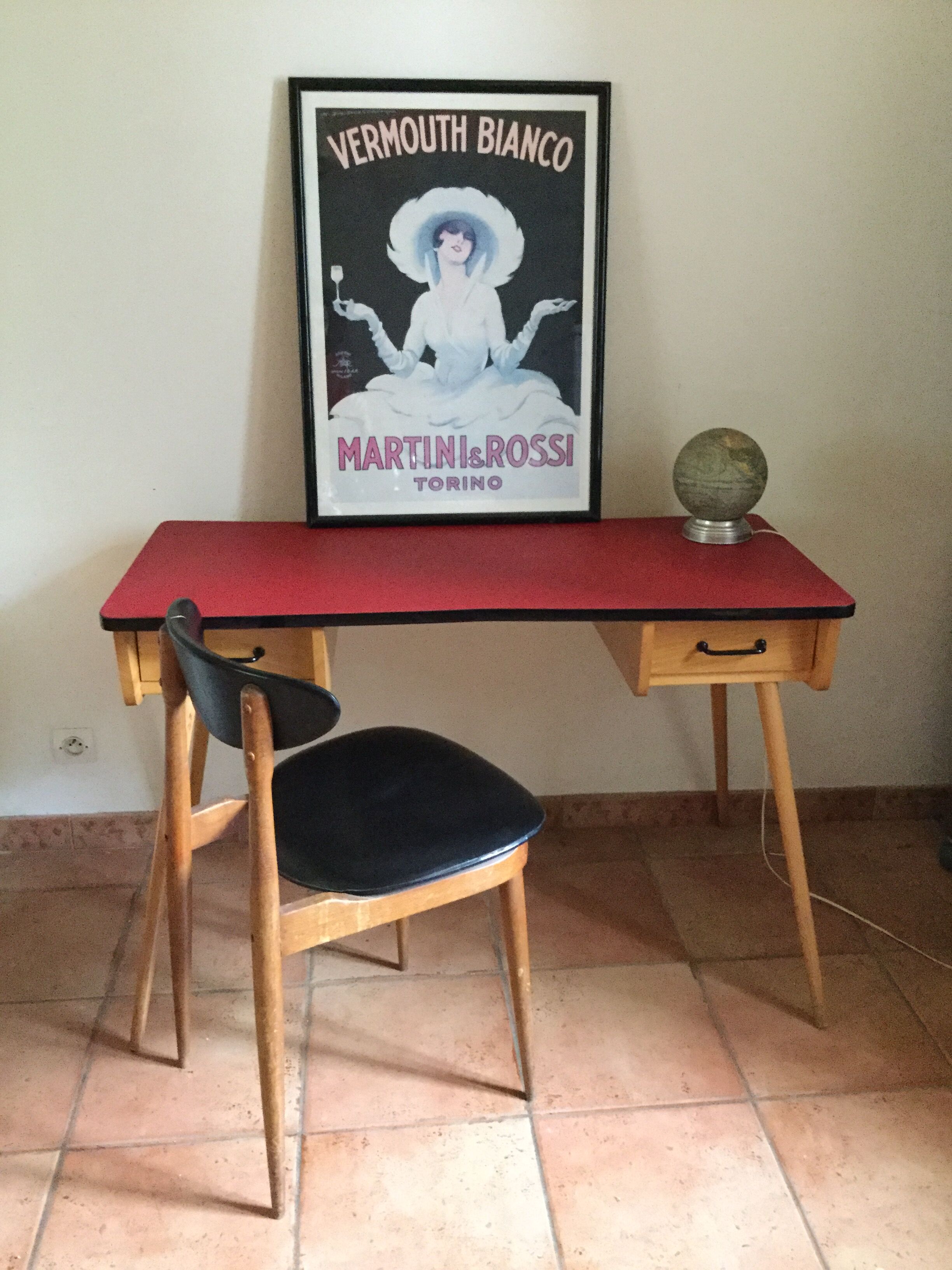 Vintage compass feet desk