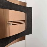 Pair of vintage wall lights, matte black metal and copper, Netherlands 1960