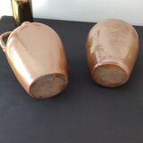 Set of 2 vintage glazed stoneware jugs