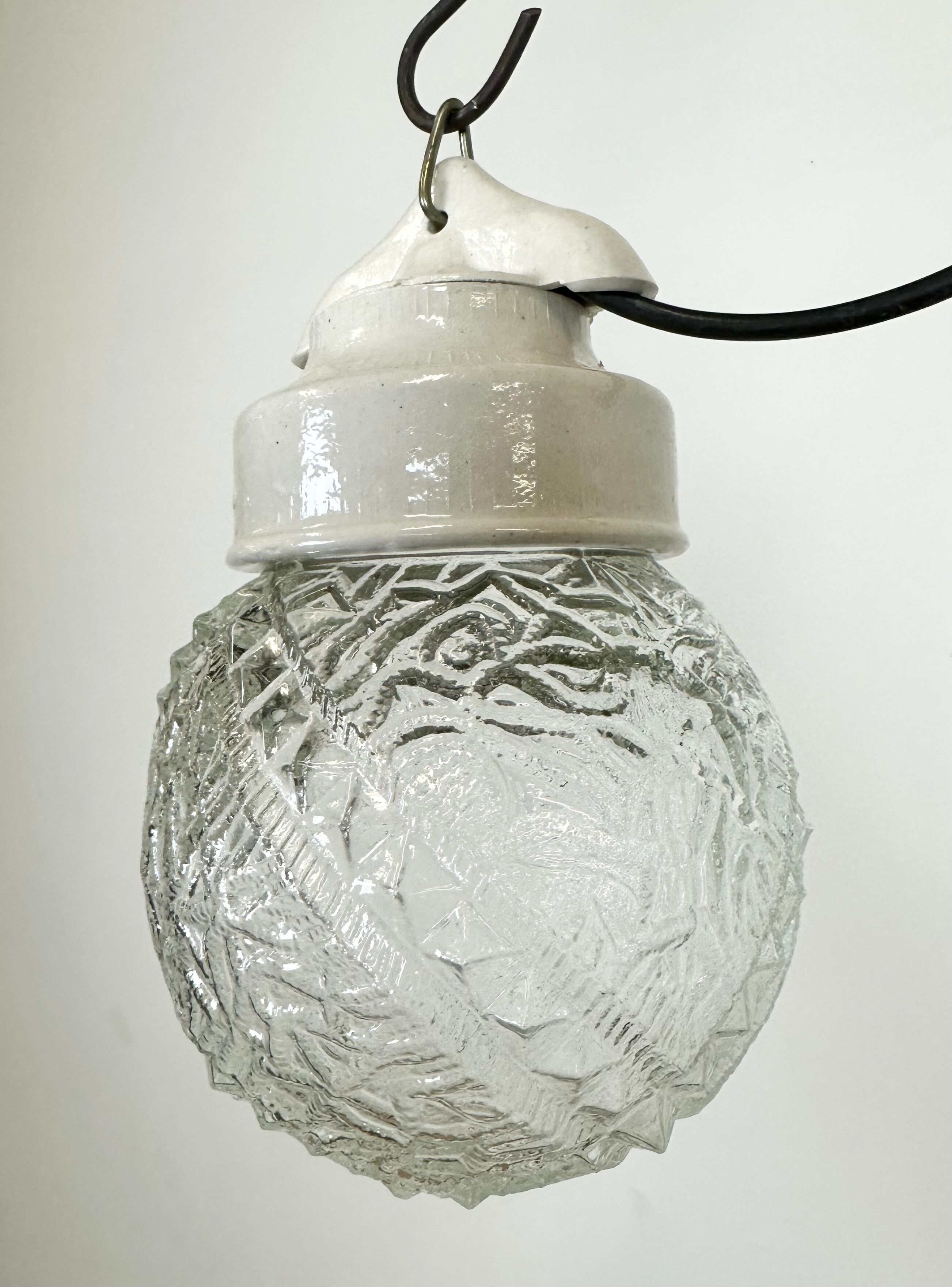 Vintage White Porcelain Pendant Light, 1970s