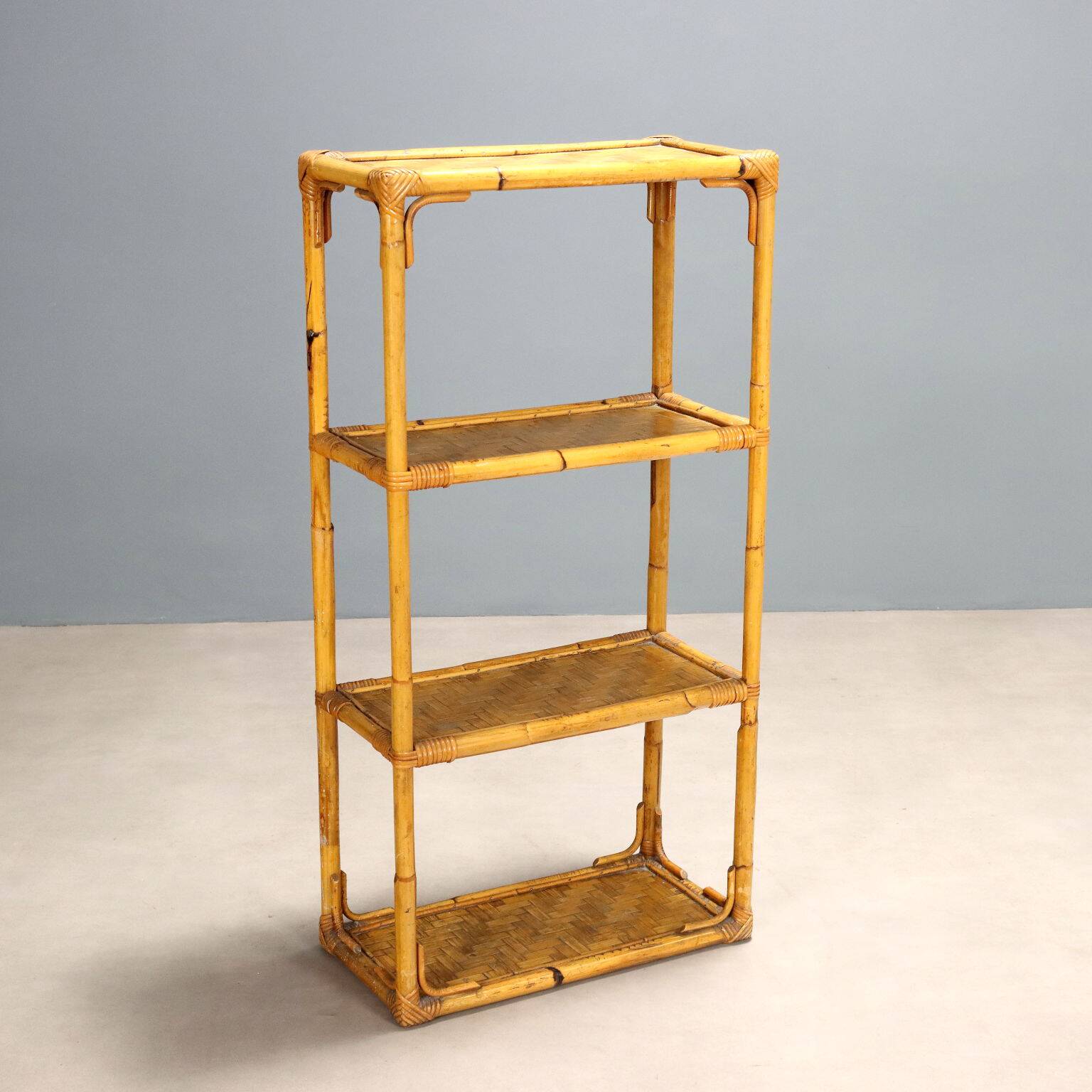 Small 1980s bamboo bookcase