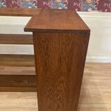 Large oak corner bookcase, 1950s design.