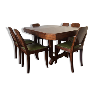 Art deco table and 6  chairs