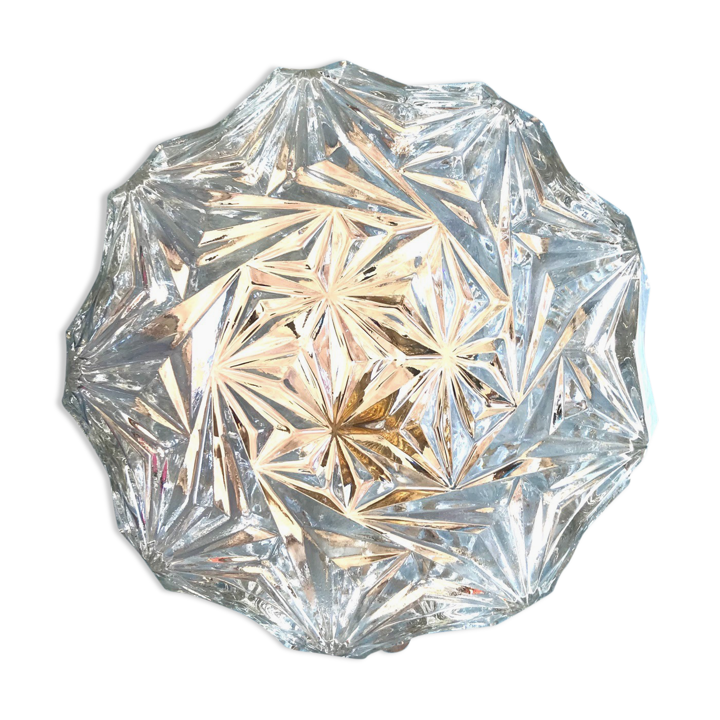 Round ceiling light in chissed glass