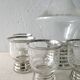 Service to liquor, glass with silver edging, art deco