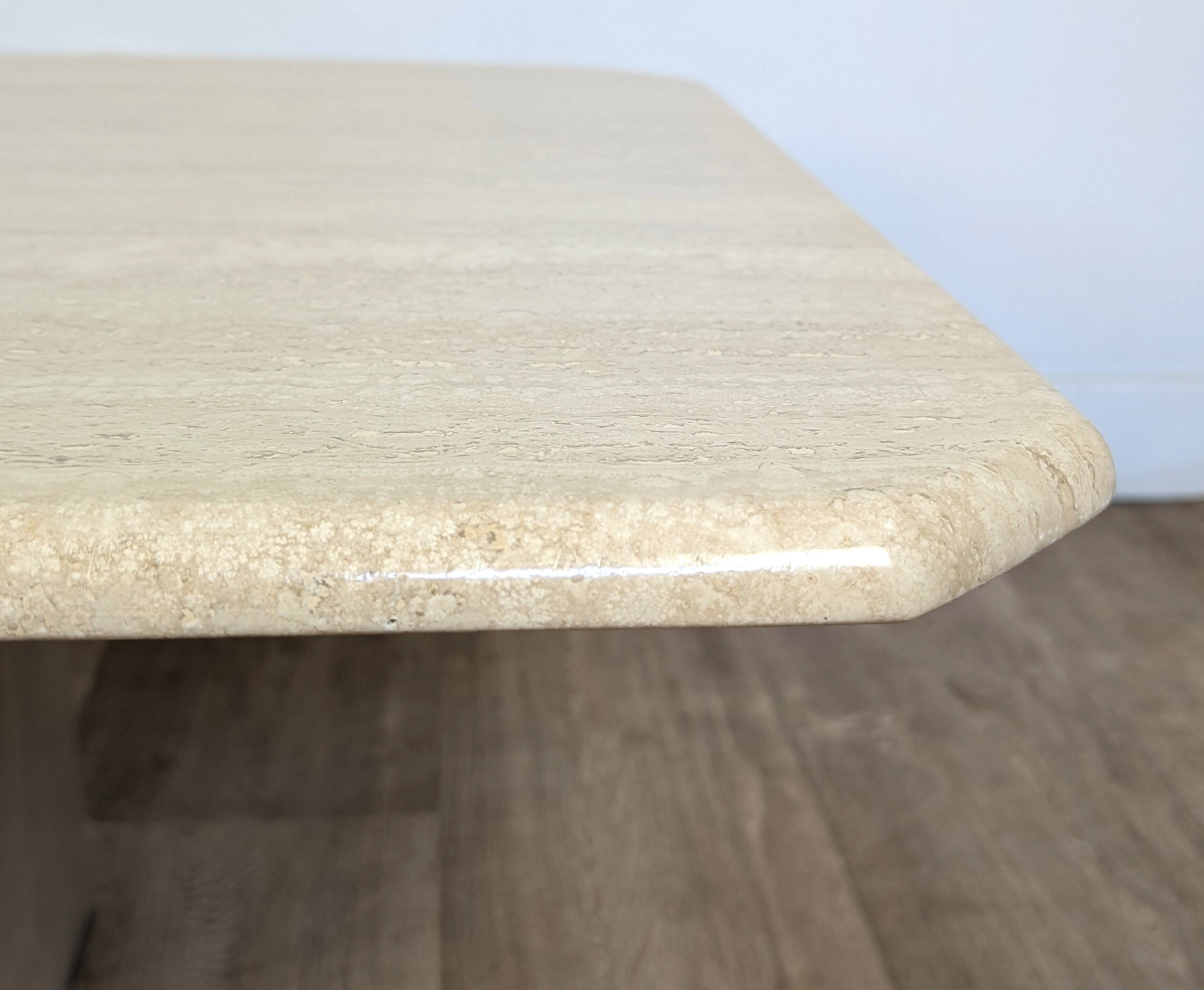 Travertine coffee table